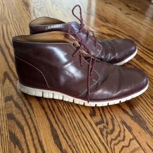 Brown leather polo boots for men